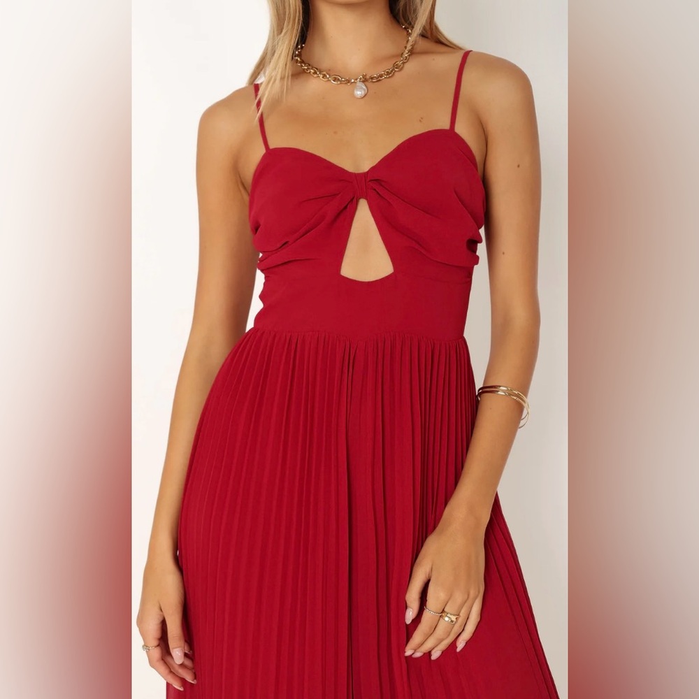 Petal & Pup Red Pleated Jumpsuit - Picture 3 of 12